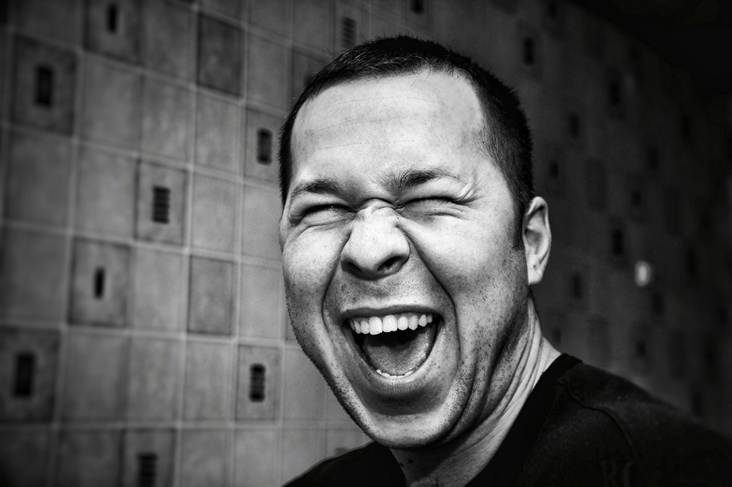 A laughing man